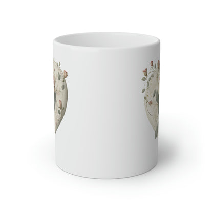 Intricate Hearts by Heron Lake Print 2 White Mug, 11oz