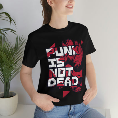 Punk Mohawk Skull, Punk Is Not Dead, Unisex Jersey Short Sleeve Tee