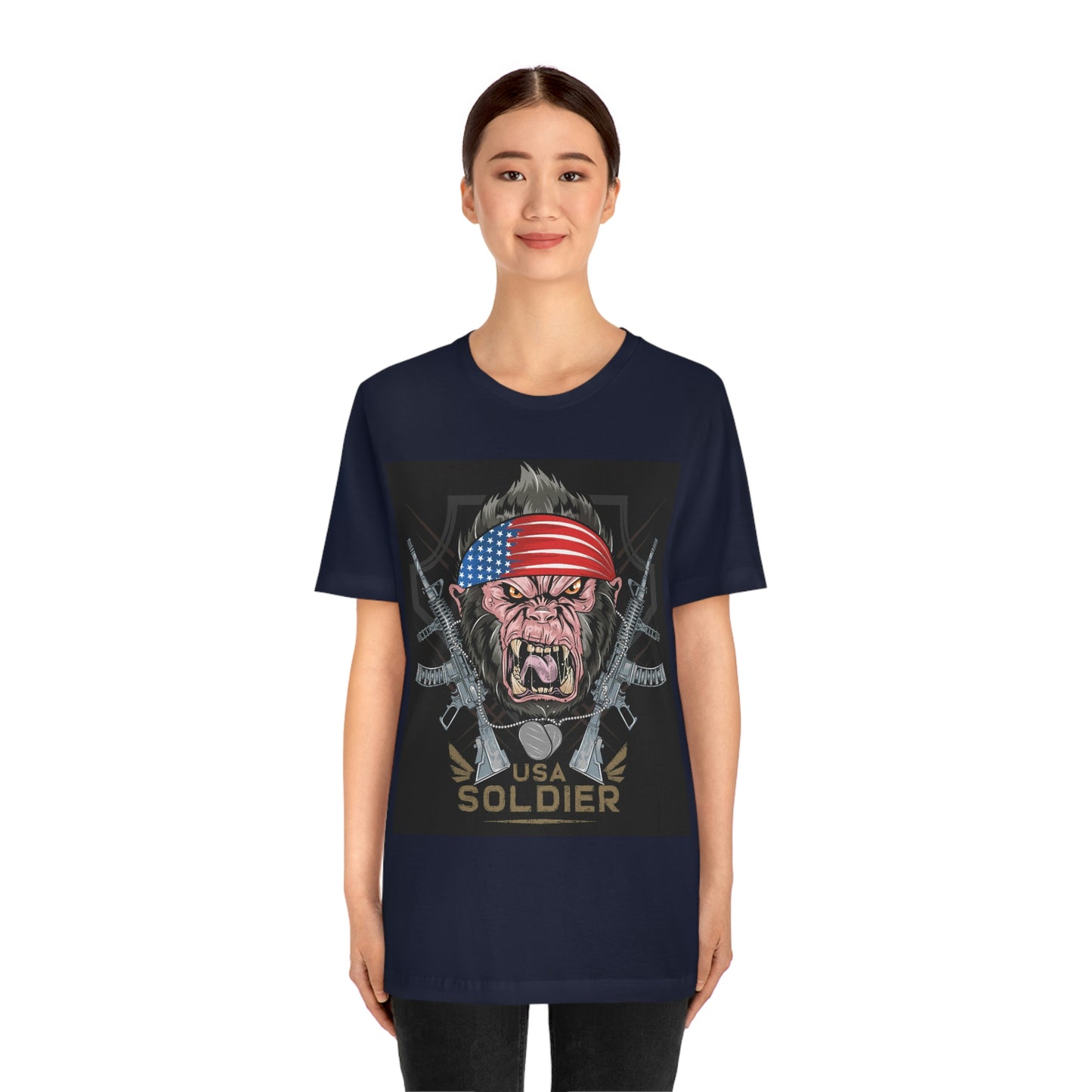 Angry Gorilla USA Soldier, Unisex Jersey Short Sleeve Tee