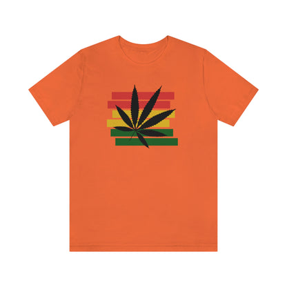 Pot Leaf With Classic Colors, Yellow, Green, Yellow, Unisex Jersey Short Sleeve Tee