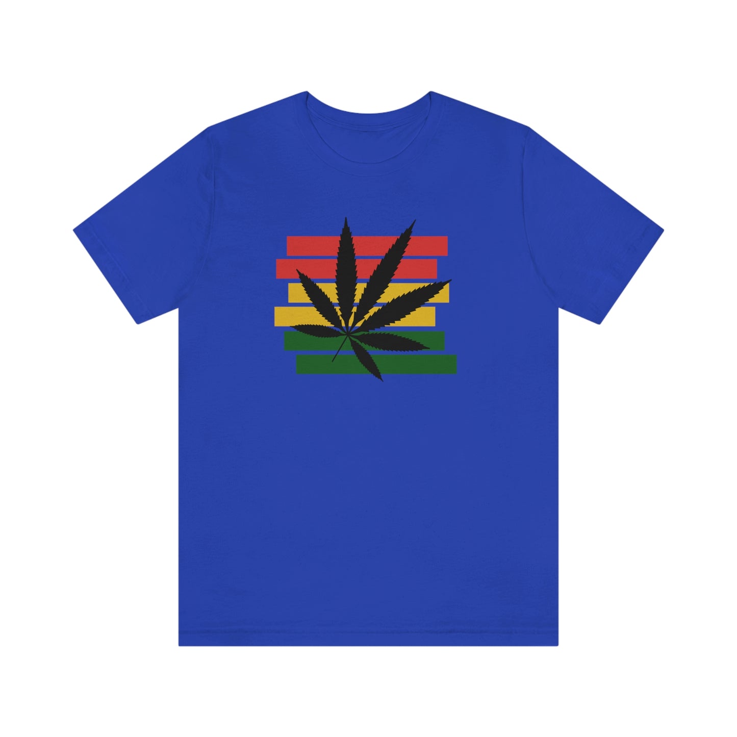 Pot Leaf With Classic Colors, Yellow, Green, Yellow, Unisex Jersey Short Sleeve Tee