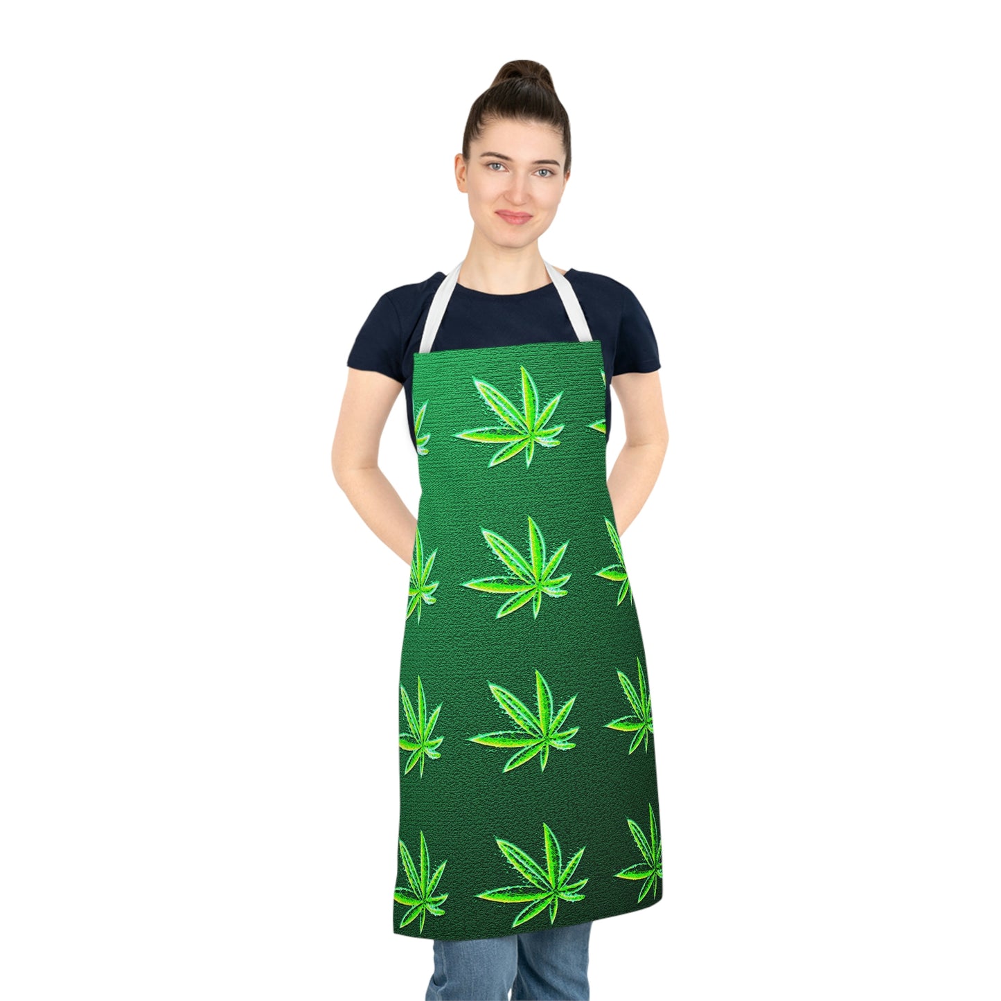 Green Leaf Marijuana Pot Weed Leaf 420 Adult Apron