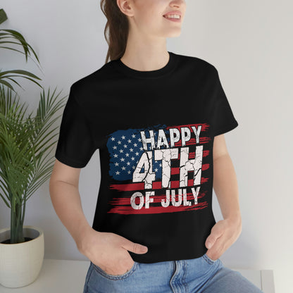 Happy 4 th Of July Independence Day Flag Unisex Jersey Short Sleeve Tee