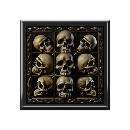 Grey Multi Gothic Skulls Jewelry Box Jewelry Box