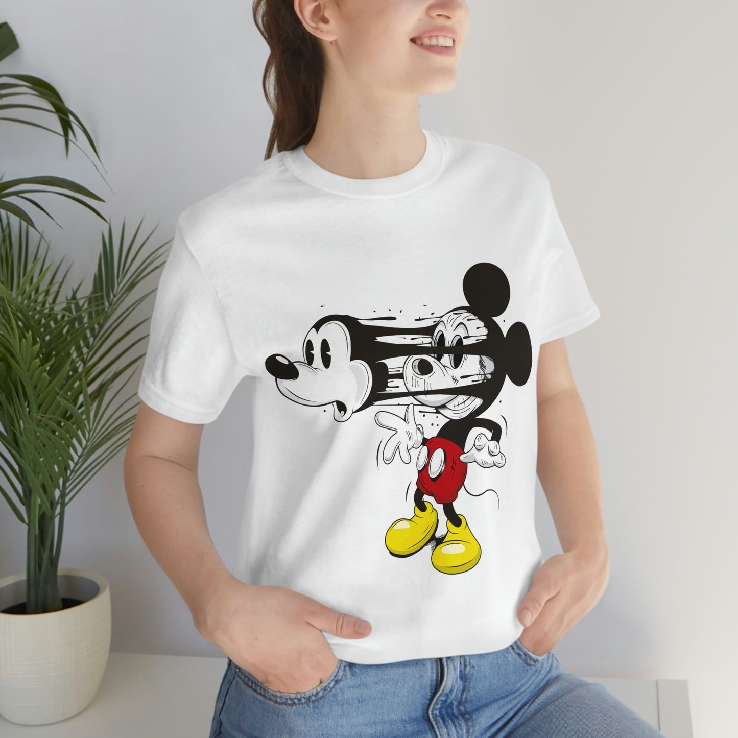 Losing Face Mickey, Unisex Jersey Short Sleeve Tee