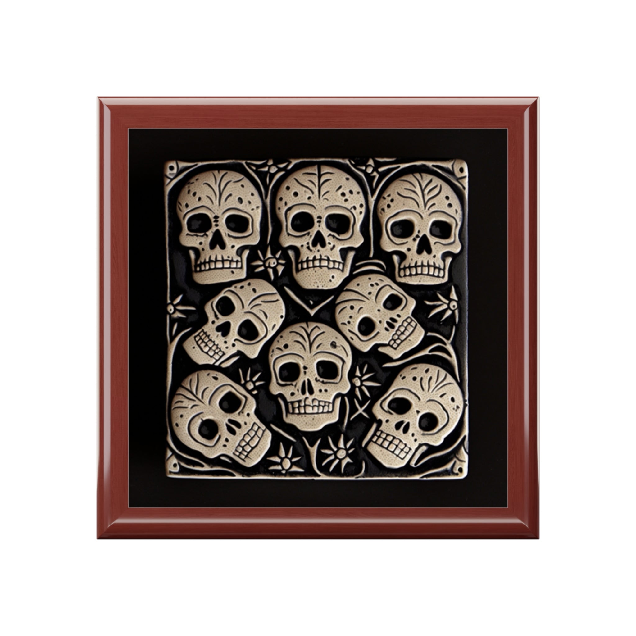 Black And Silver Gothic Skulls Jewelry Box Jewelry Box