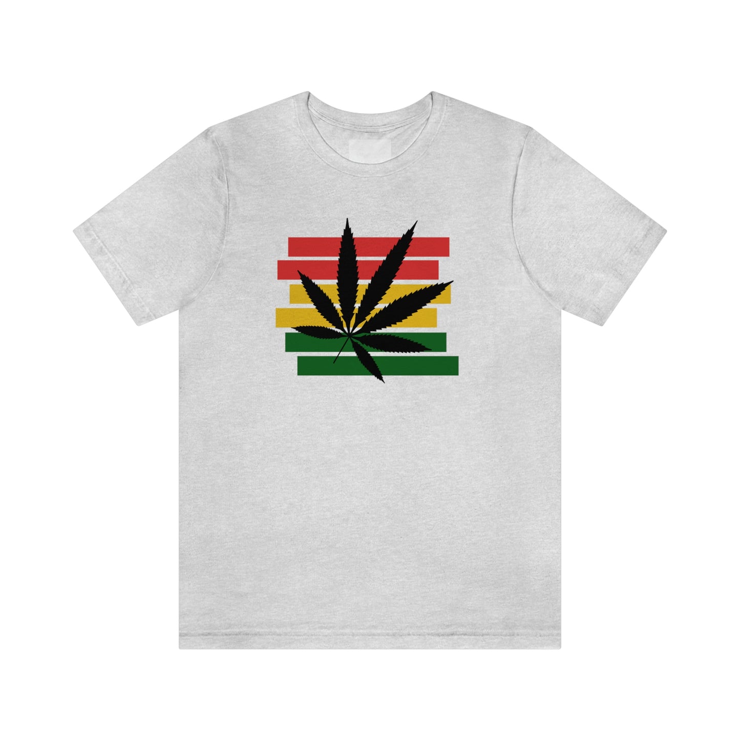 Pot Leaf With Classic Colors, Yellow, Green, Yellow, Unisex Jersey Short Sleeve Tee