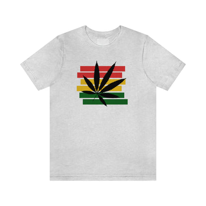 Pot Leaf With Classic Colors, Yellow, Green, Yellow, Unisex Jersey Short Sleeve Tee