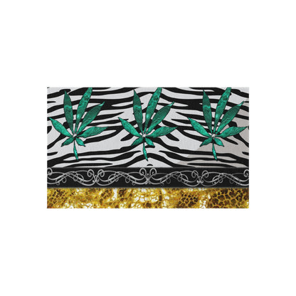 Gold And Zebra White And Black Marijuana Pot Weed Leaf 420 Weed Pot Marijuana Leaf Outdoor Rug