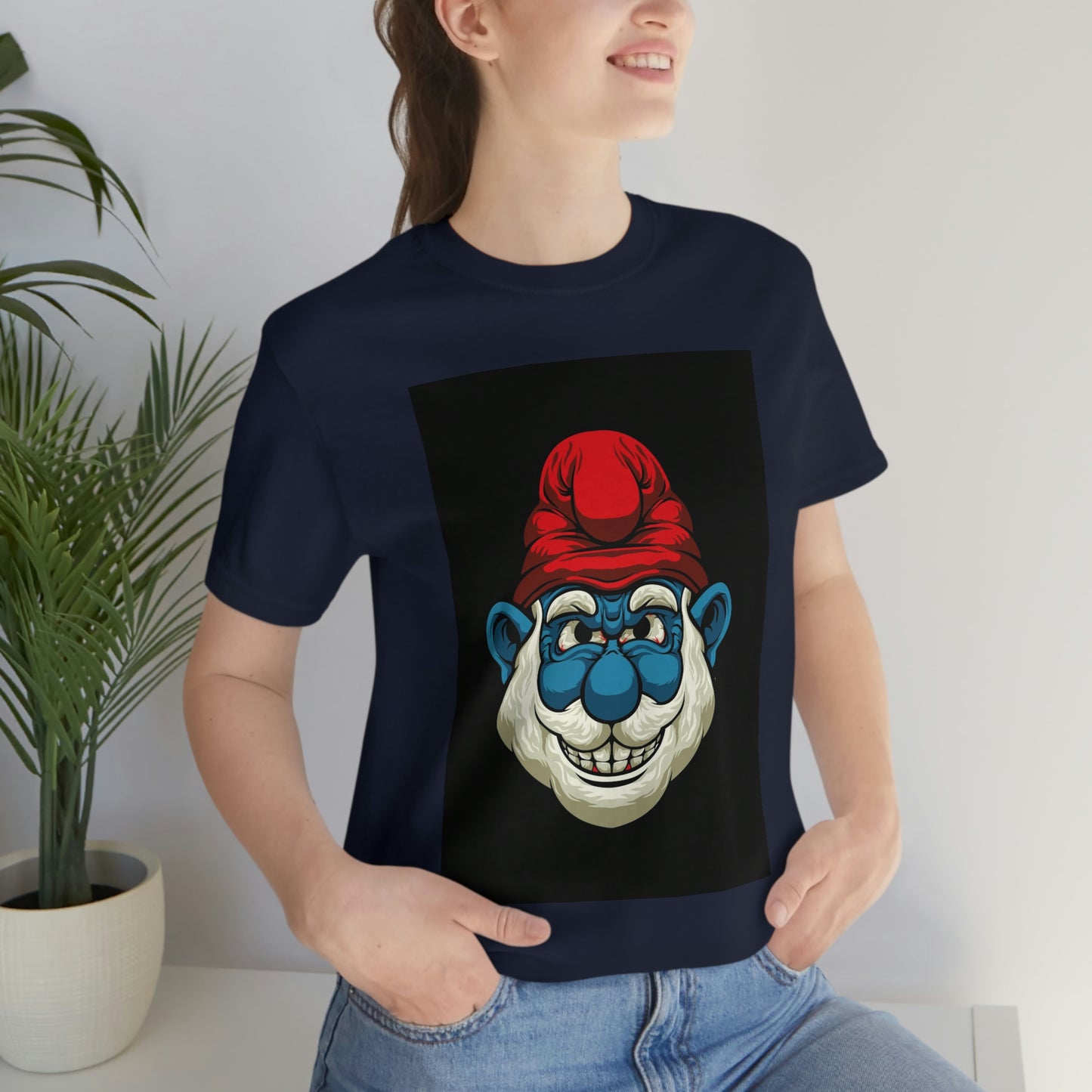 Feisty Smurf, Unisex Jersey Short Sleeve Tee