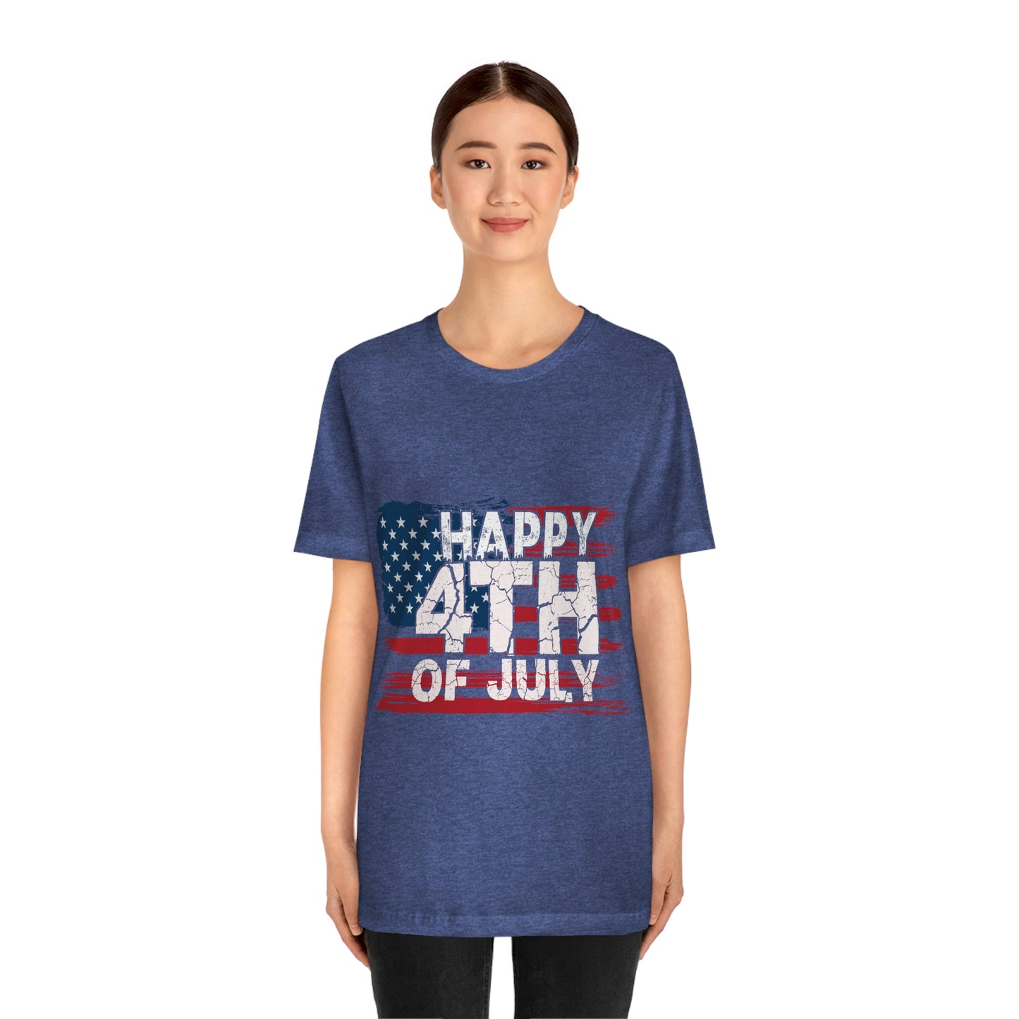 Happy 4 th Of July Independence Day Flag Unisex Jersey Short Sleeve Tee