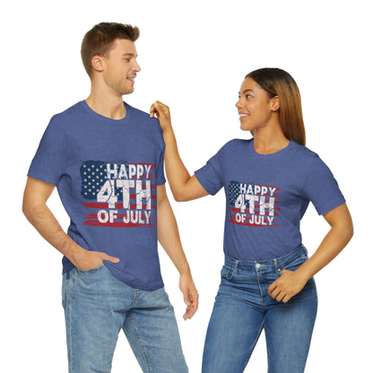 Happy 4 th Of July Independence Day Flag Unisex Jersey Short Sleeve Tee