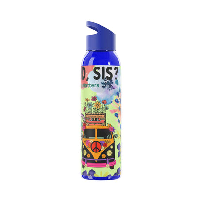 You Good Sis ? Mental Health Awareness Hippie Chic , Wheelchair Green Background Sky Water Bottle