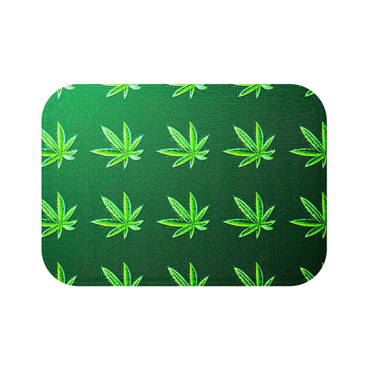 Green Leaf Marijuana Pot Weed Leaf 420 Leaf Bathmat
