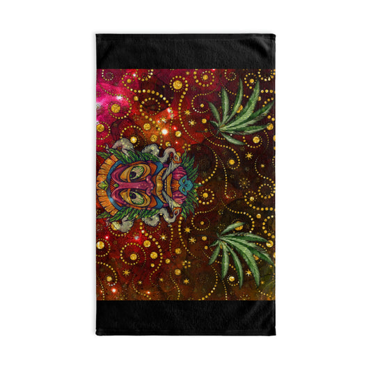 Groovy Island Man Smoking With Marijuana Pot Weed 420 Hands, Hand Towel