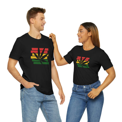 Pot Leaf With Classic Colors, Yellow, Green, Yellow, Unisex Jersey Short Sleeve Tee