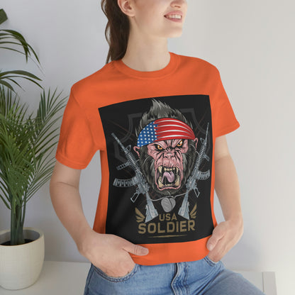 Angry Gorilla USA Soldier, Unisex Jersey Short Sleeve Tee