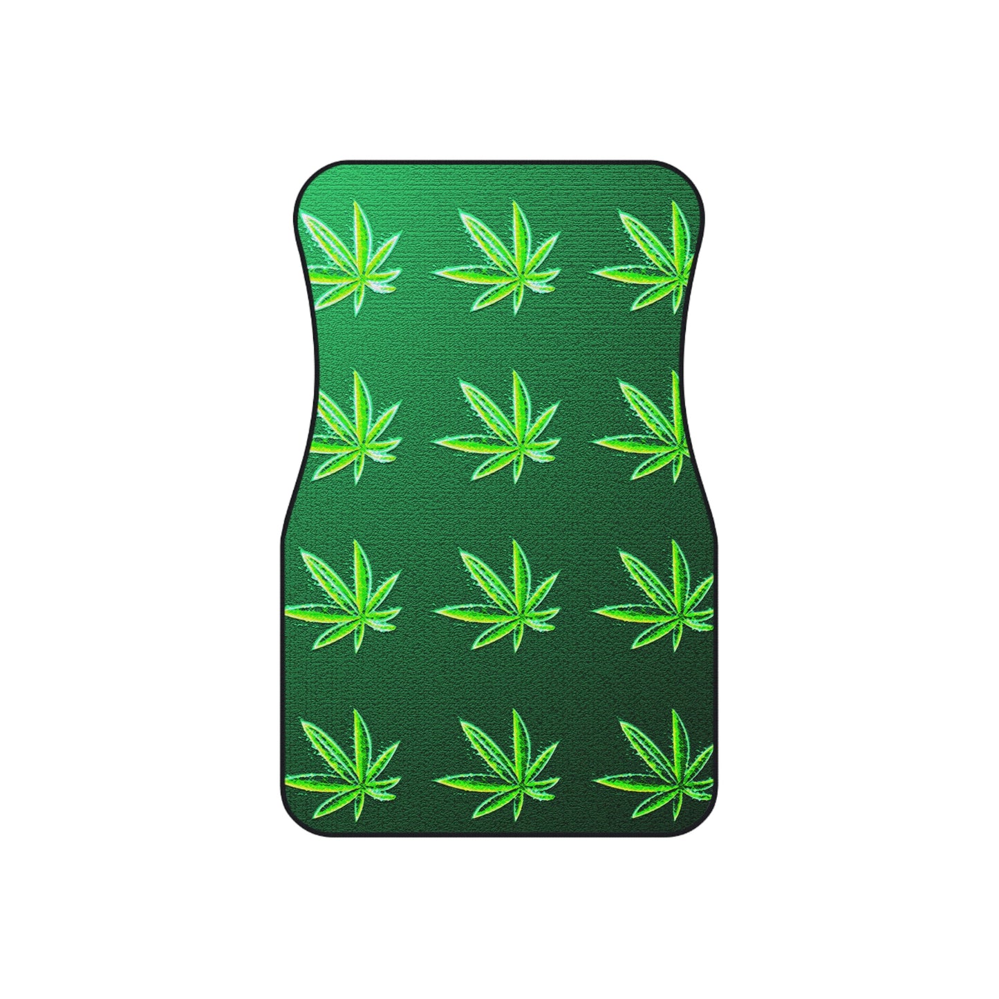 Green Leaf Marijuana Pot Weed Leaf 420 Car Mats (Set of 4)