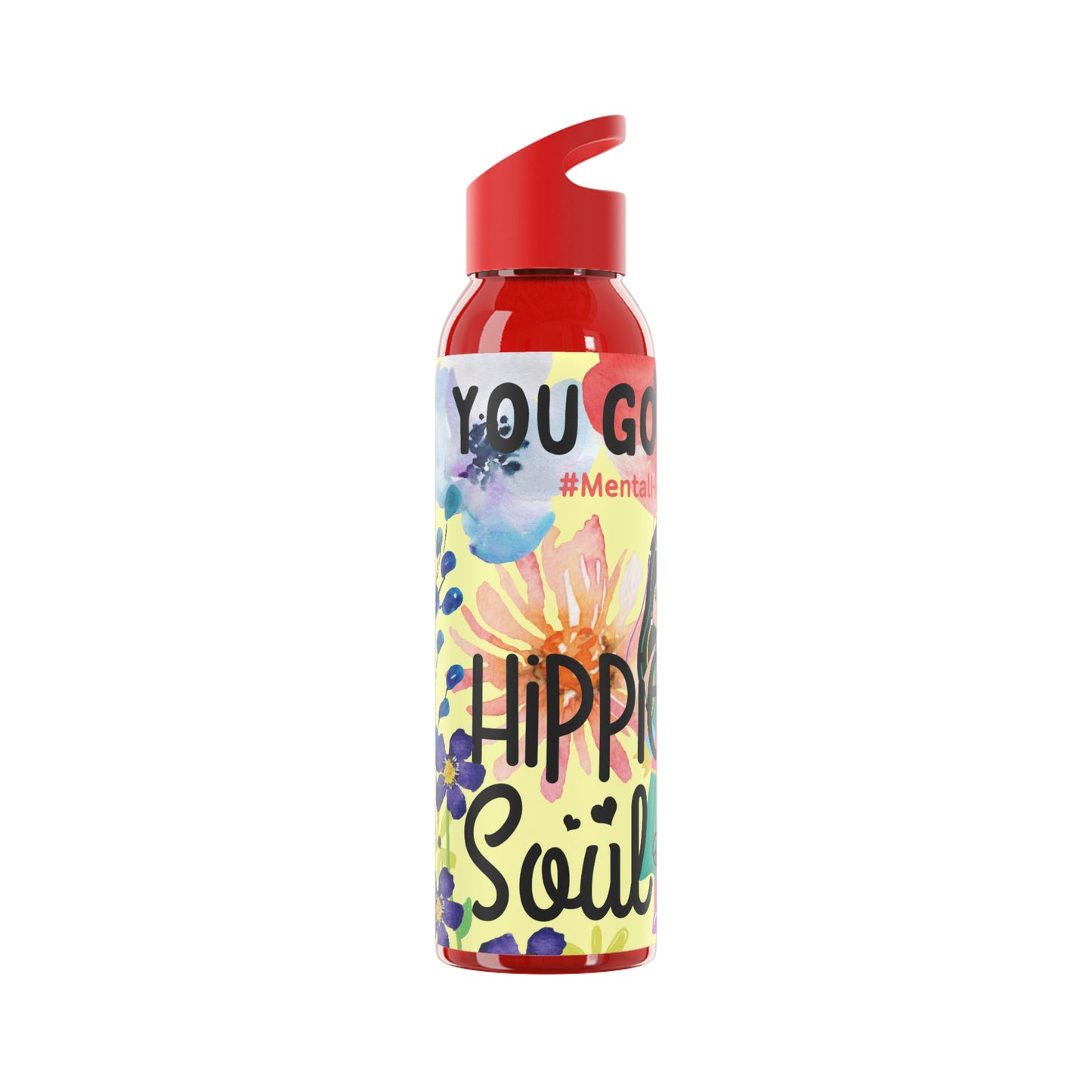 You Good Sis ? Mental Health Awareness Hippie Chic , Yellow Background Sky Water Bottle