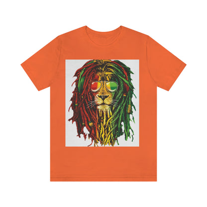 Reggae Lion With Dread locks, Unisex Jersey Short Sleeve Tee