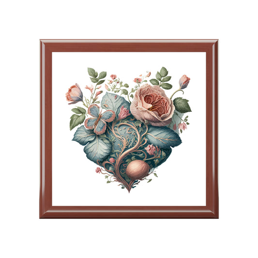 Intricate Hearts by Heron Lake Print 5 Jewelry Box