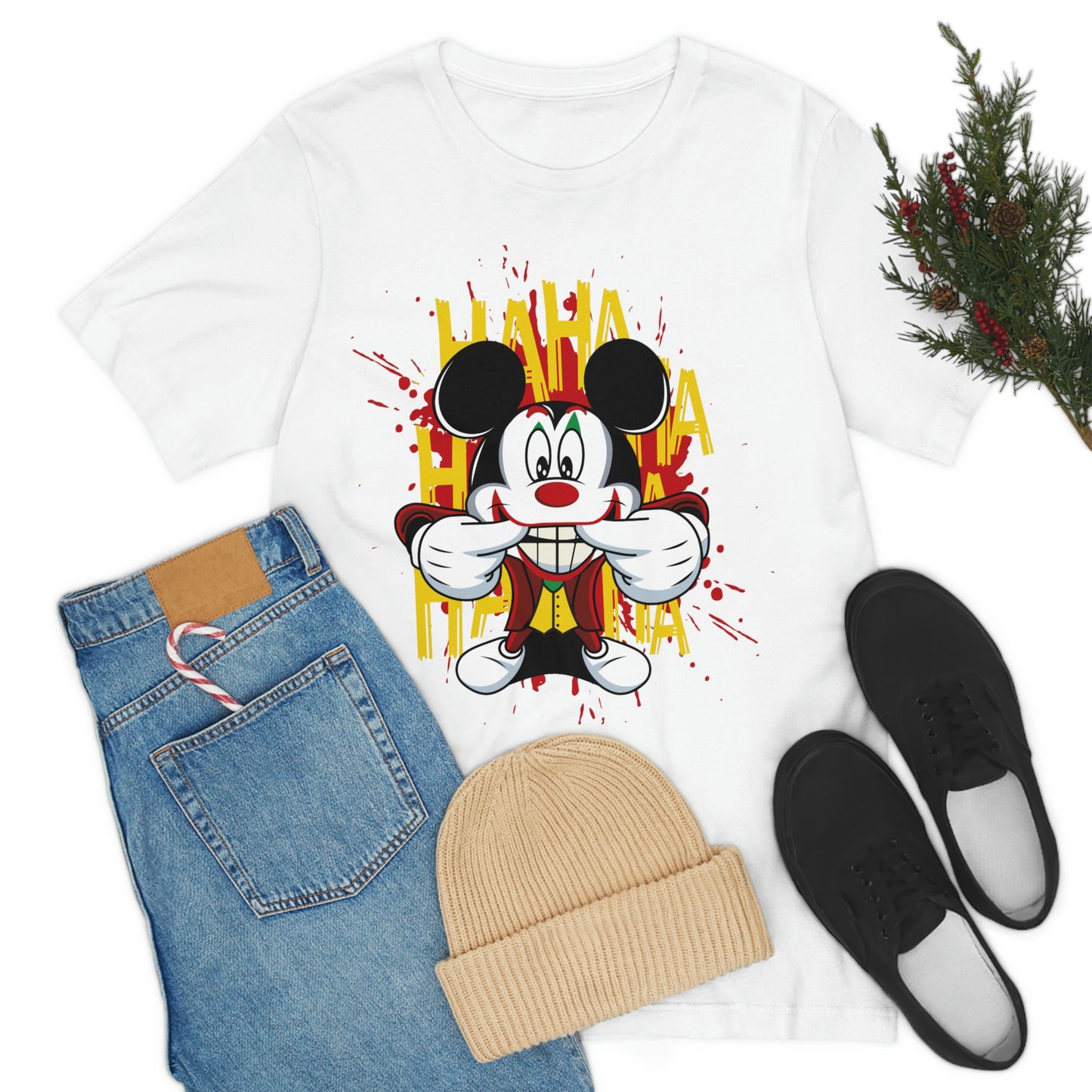 Ha Ha Ha Mickey, Unisex Jersey Short Sleeve Tee