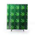 Green Marijuana Pot Weed Leaf 420 Weed Marijuana Leaf Shower Curtains