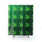Green Marijuana Pot Weed Leaf 420 Weed Marijuana Leaf Shower Curtains