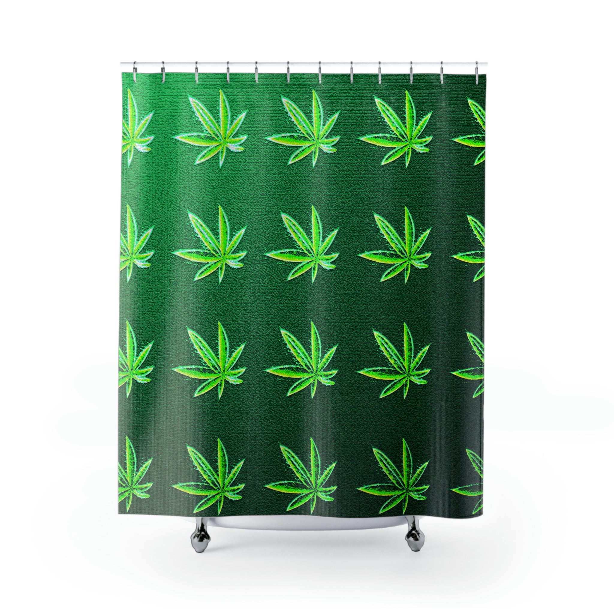 Green Marijuana Pot Weed Leaf 420 Weed Marijuana Leaf Shower Curtains