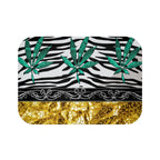 Gold And Zebra White And Black Marijuana Pot Weed Leaf 420 Weed Pot Marijuana Leaf Bathmat