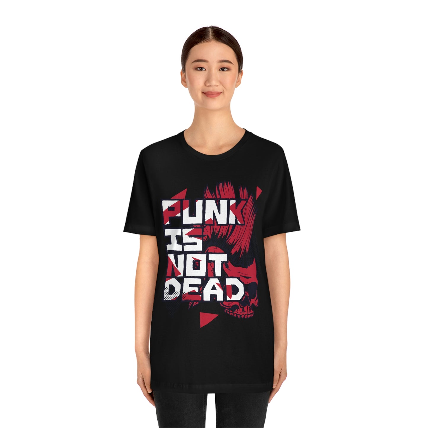 Punk Mohawk Skull, Punk Is Not Dead, Unisex Jersey Short Sleeve Tee