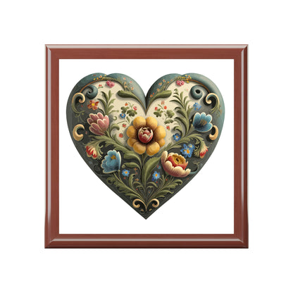 Intricate Hearts by Heron Lake Print 4 Jewelry Box