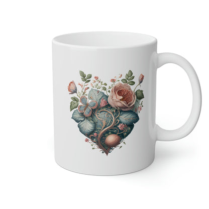 Intricate Hearts by Heron Lake Print 5 White Mug, 11oz