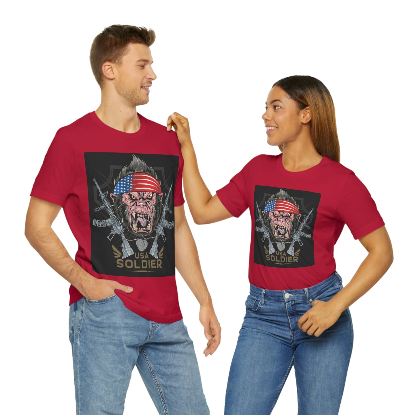 Angry Gorilla USA Soldier, Unisex Jersey Short Sleeve Tee