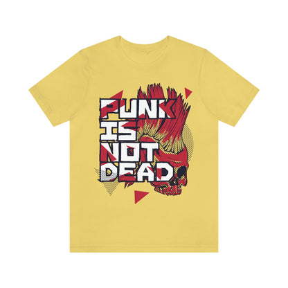 Punk Mohawk Skull, Punk Is Not Dead, Unisex Jersey Short Sleeve Tee