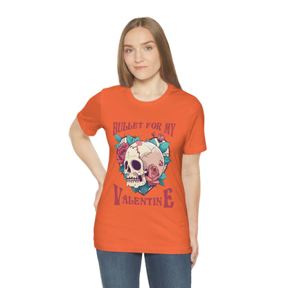 Bullet For My Valentine Skull With Red Roses Unisex Jersey Short Sleeve Tee