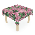 Beautifully Pink And Green Gorgeous Designed Marijuana 420 Weed Leaf Tablecloth