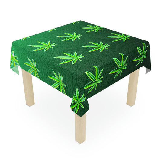 Green Leaf Marijuana Pot Weed Leaf 420 Tablecloth