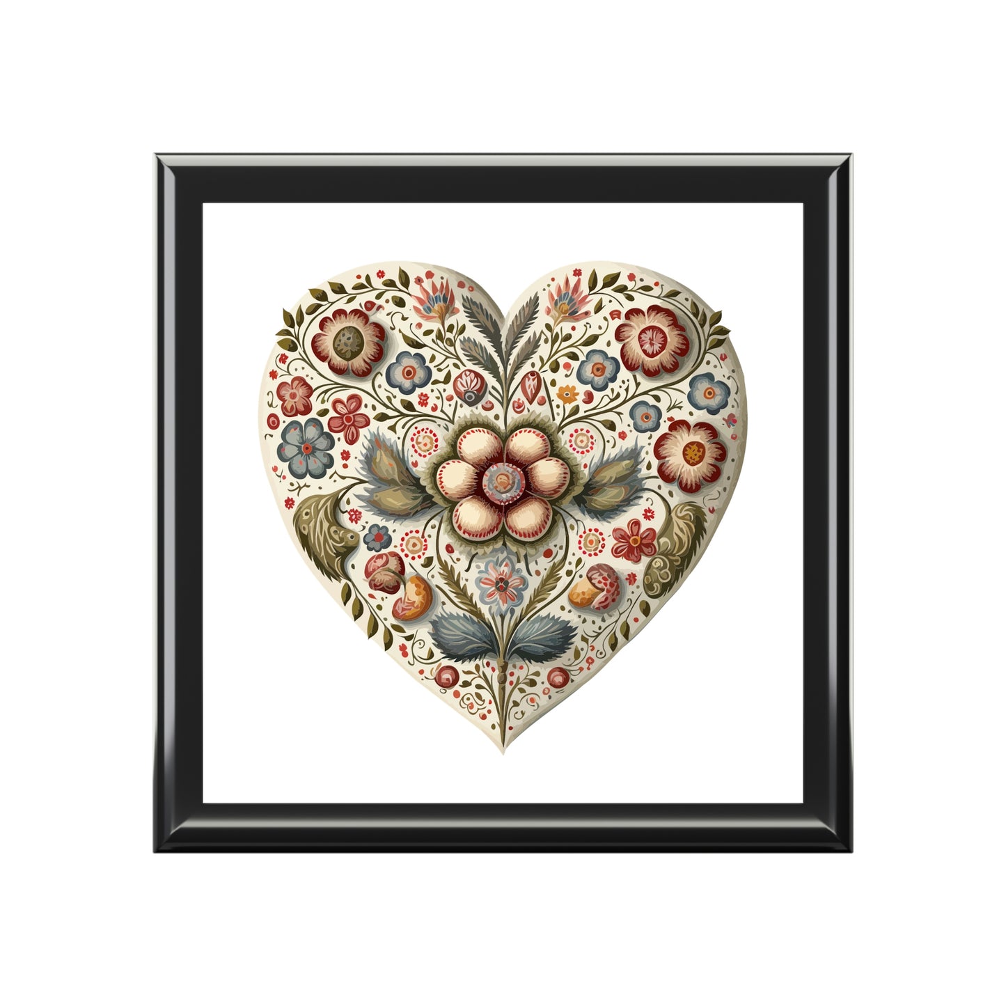 Intricate Hearts by Heron Lake Print 1 Jewelry Box