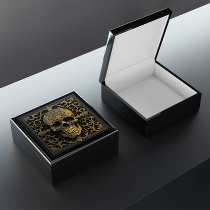 Silver Metal Style Grey And Black Gorgeous Designed Gothic Skull Jewelry Box Jewelry Box
