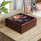 Lizard with Butterfly and Purple, Pink Sassy Roses Flowers Jewelry Box