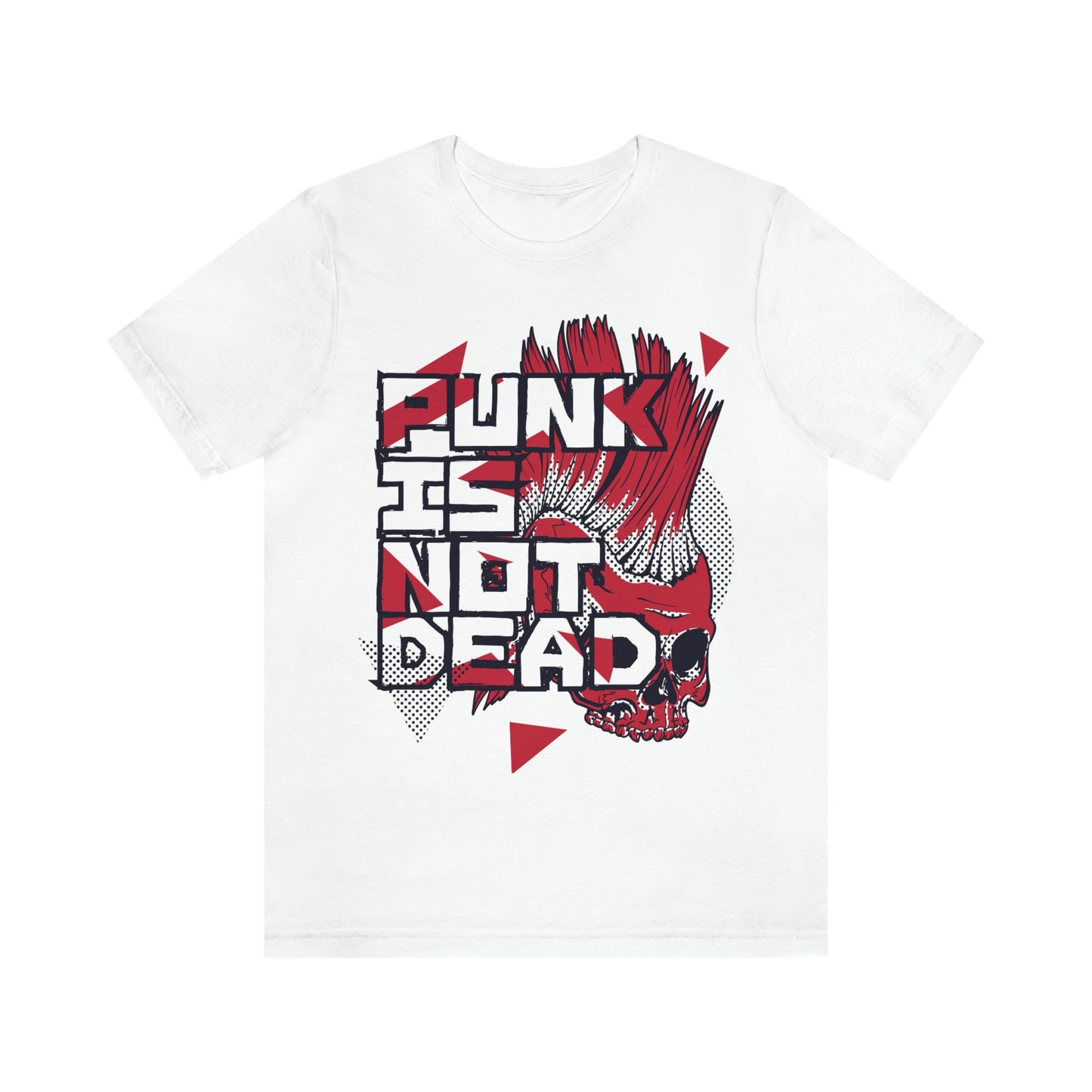 Punk Mohawk Skull, Punk Is Not Dead, Unisex Jersey Short Sleeve Tee