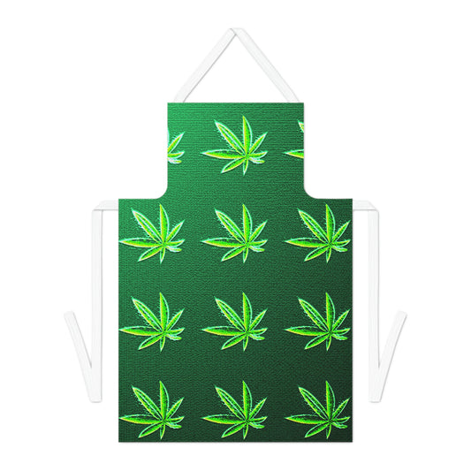 Green Leaf Marijuana Pot Weed Leaf 420 Adult Apron