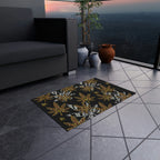 Gold And Zebra Marijuana Pot Weed Leaf 420 Marijuana Leaf Outdoor Rug
