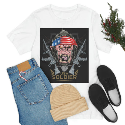 Angry Gorilla USA Soldier, Unisex Jersey Short Sleeve Tee