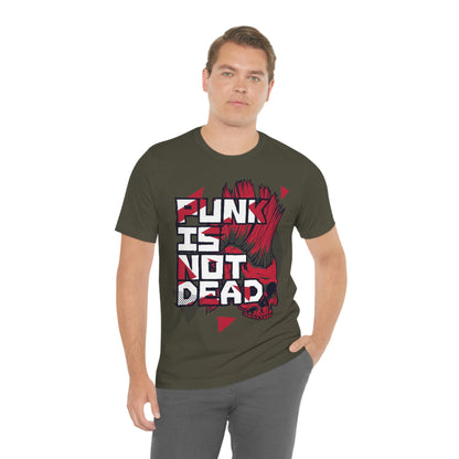 Punk Mohawk Skull, Punk Is Not Dead, Unisex Jersey Short Sleeve Tee