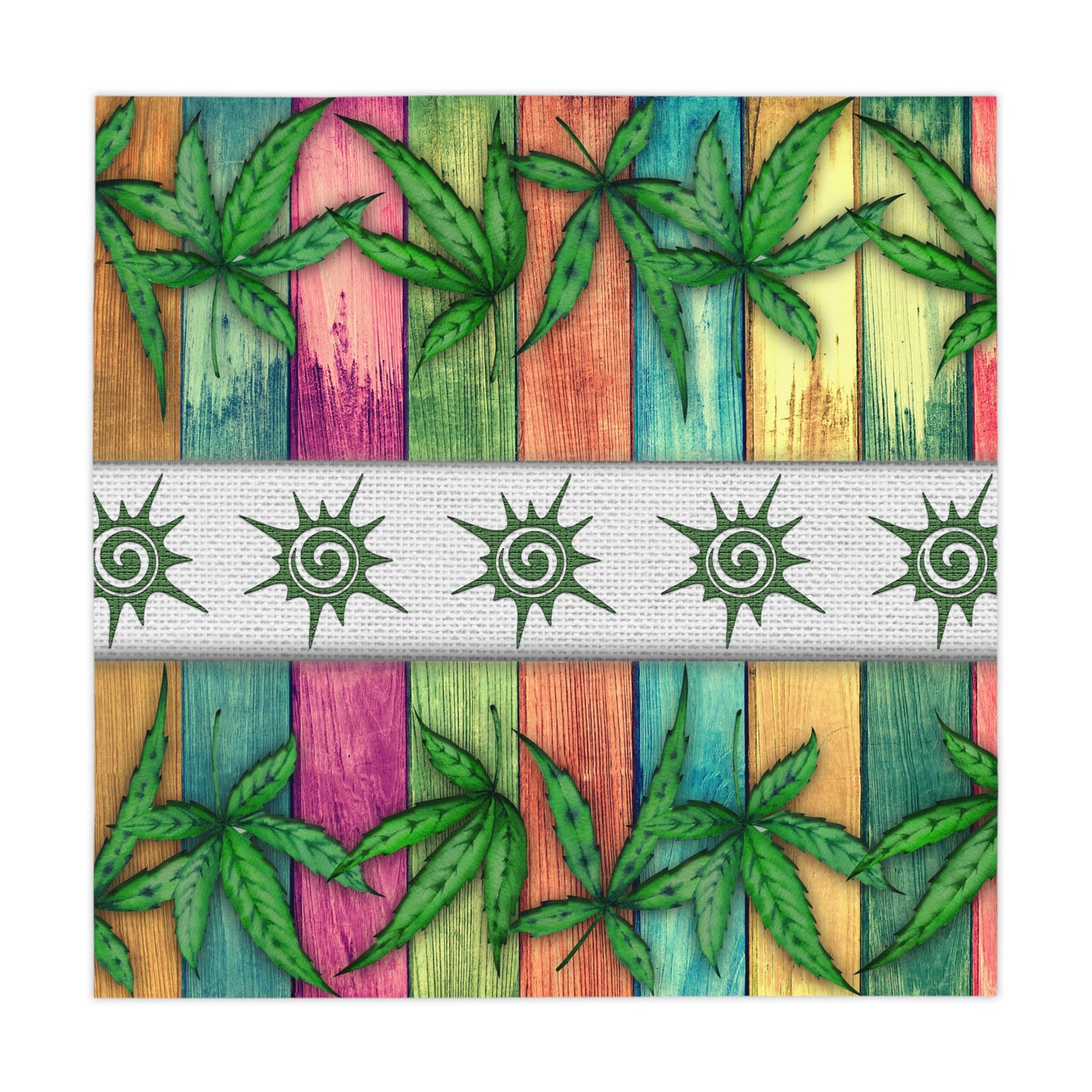 Beautiful Pink Blue Purple Multicolored 420 Weed Pot Marijuana Leaf Tablecloth