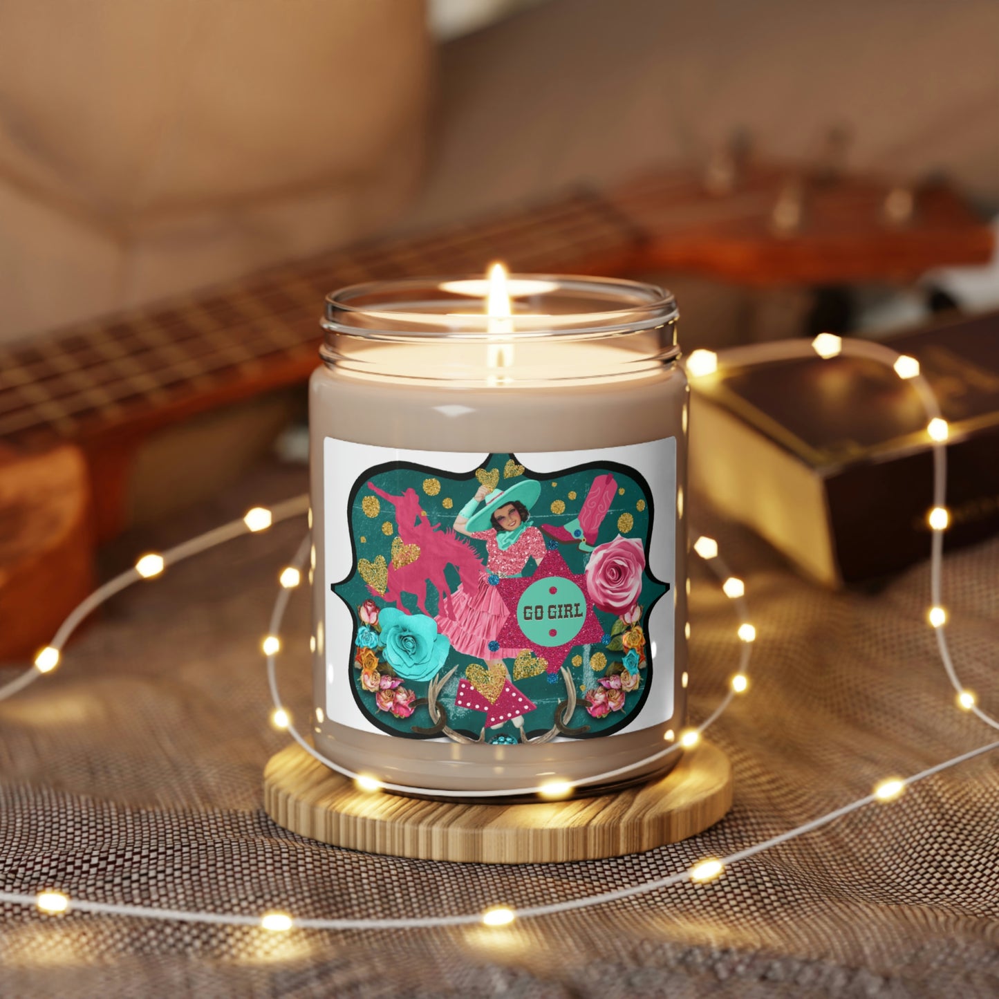 Go Girl Country Girl, Collage Horse Roses And More Scented Soy Candle, 9oz