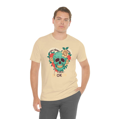 I Am Broken skull With Roses Unisex Jersey Short Sleeve Tee