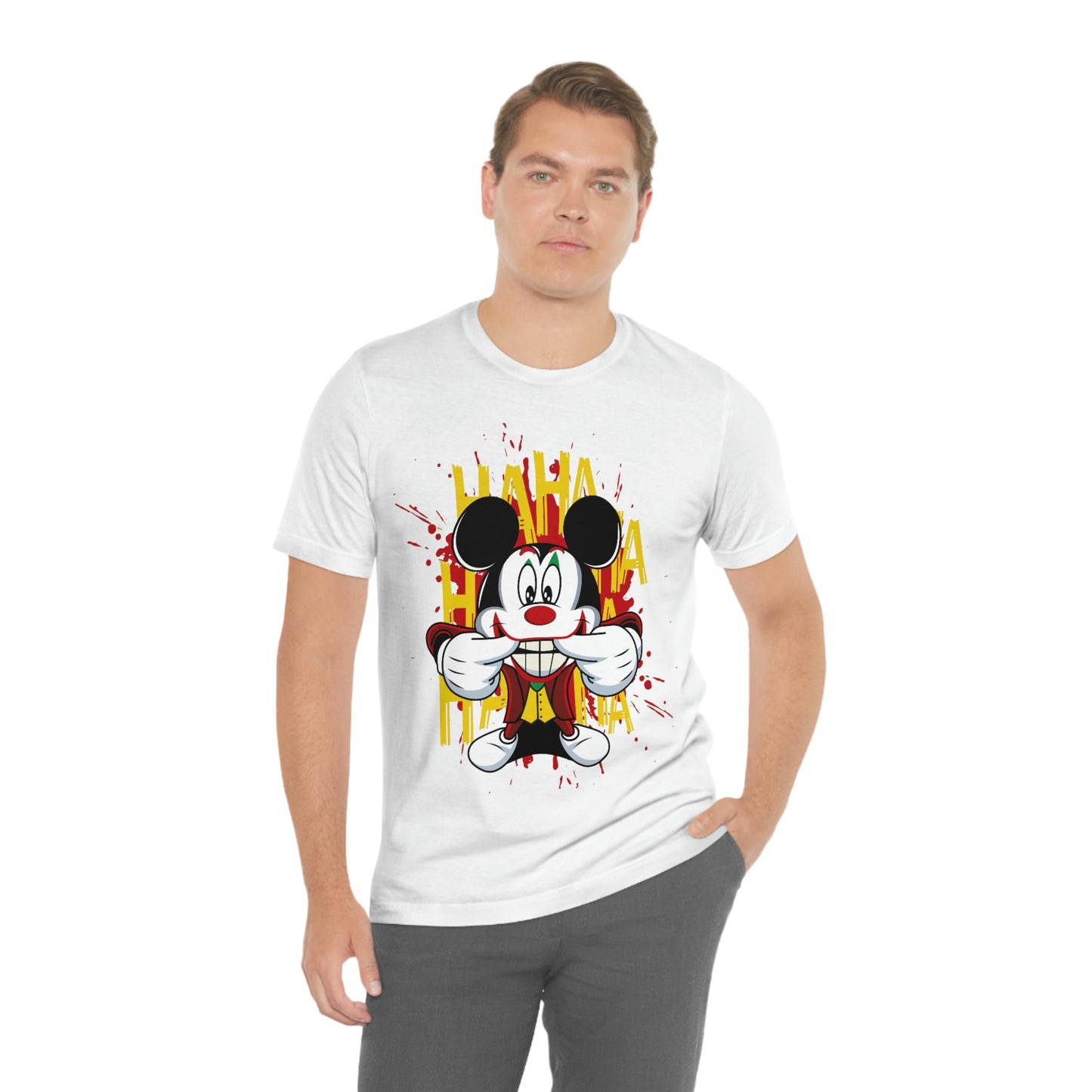 Ha Ha Ha Mickey, Unisex Jersey Short Sleeve Tee